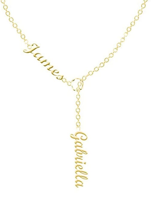 Personalized Lariat Two Names Necklace