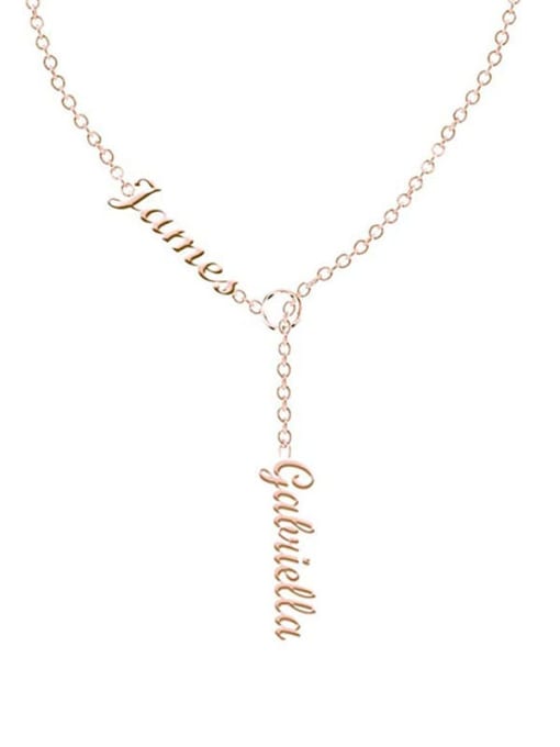 Personalized Lariat Two Names Necklace