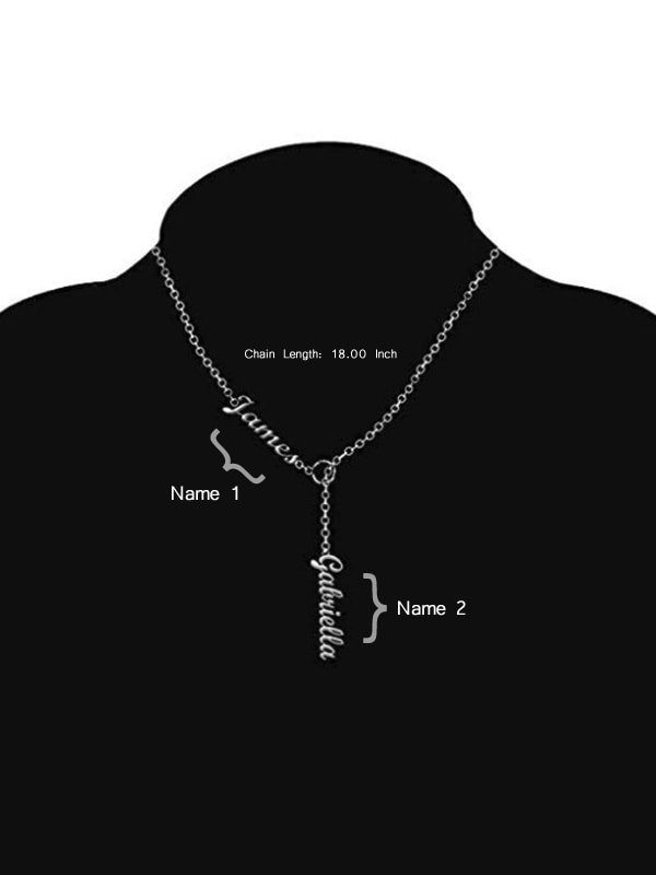 Personalized Lariat Two Names Necklace