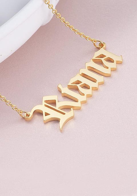 Personalized Old English Name Necklace