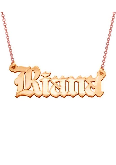 Custom old english on sale name necklace