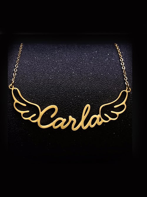 Personalized Angel Wing Name Necklace